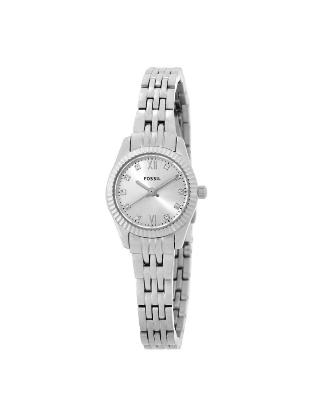 NWT Fossil Scarlette Quartz Crystal Silver Dial Ladies Watch